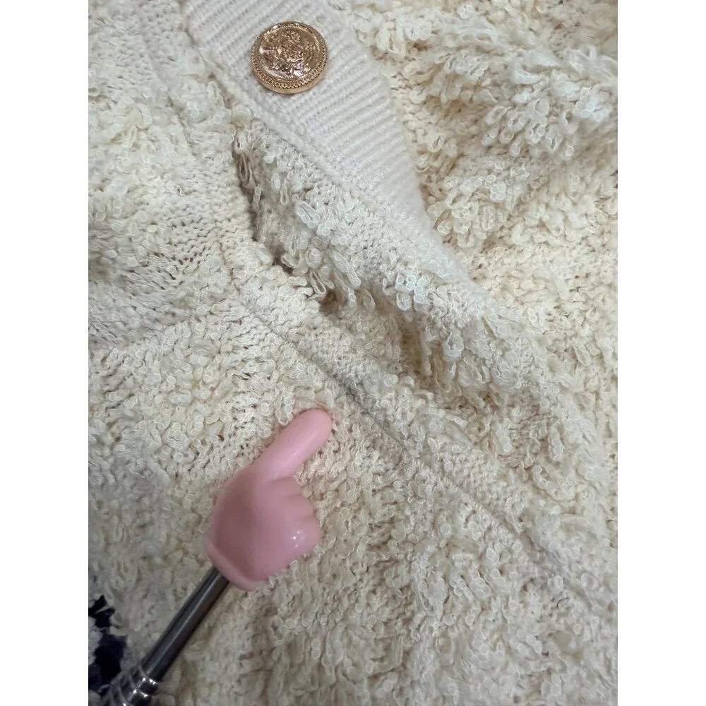 Heartloom Kiel Cardi Cream Button Front Cardigan Women’s Size L P25